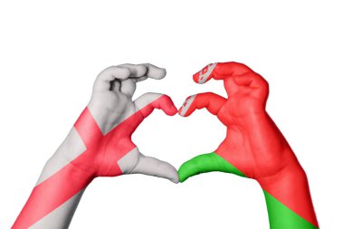 İngiltere Belarus Kalbi, El hareketi kalp yapma, Kırpma Yolu