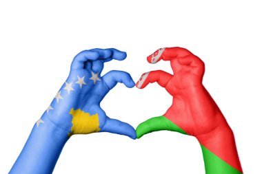 Kosova Belarus Kalbi ve El hareketi kalp yaptı, Yol Kesme