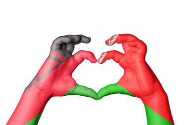 Malawi Belarus Kalbi, El hareketi kalp yapma, Kırpma Yolu