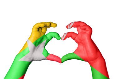 Myanmar Belarus Kalbi, El hareketi kalp yapma, Kırpma Yolu