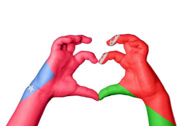 Samoa Belarus Kalbi, El hareketi kalp yapma, Kırpma Yolu