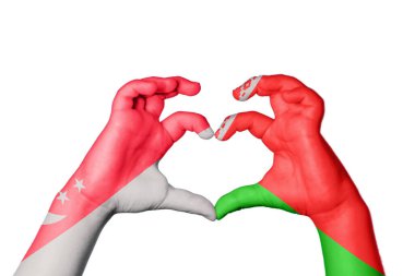 Singapur Belarus Kalbi, El hareketi kalp yapma, Kırpma Yolu