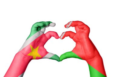 Surinam Belarus Heart, El hareketi kalp yapma, Kırpma Yolu