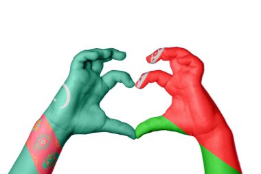 Türkmenistan Belarus Kalbi, El hareketi kalp yapma, Kırpma Yolu