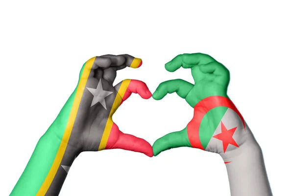 São Cristóvão Nevis Argélia Coração Gesto Mão Fazendo Coração Clipping — Fotografia de Stock