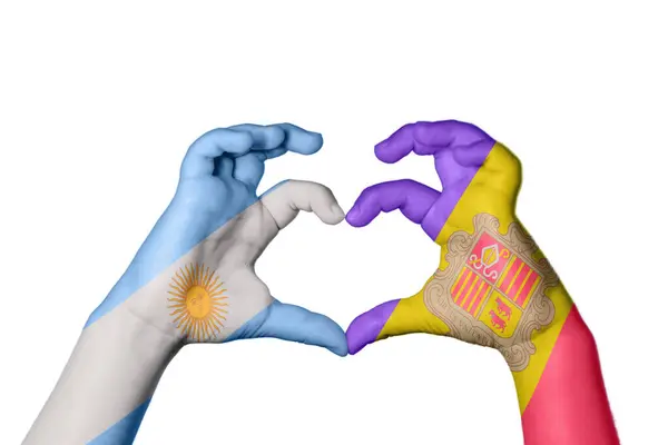 Argentinien Andorra Herz Handbewegung Die Herz Macht Clipping Path — Stockfoto