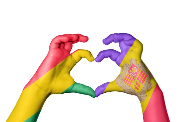 Boliwia Andora Serce Gest Ręczny Serca Ścieżka Klipu — Zdjęcie stockowe