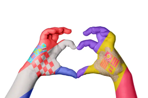 Kroatien Andorra Herz Handbewegung Die Herz Macht Clipping Path — Stockfoto