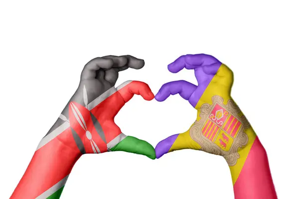 Kenia Andorra Herz Handbewegung Die Herz Macht Clipping Path — Stockfoto
