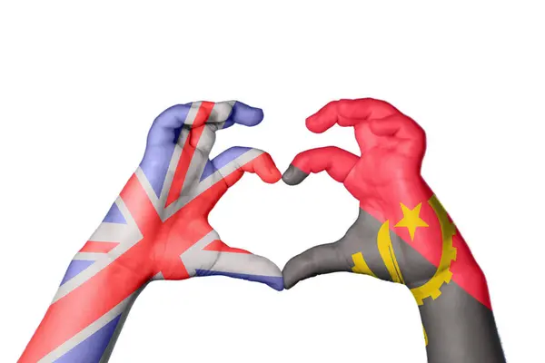 Великобритания Ангола Сердце Жест Делающий Сердце Обрезание Пути — стоковое фото