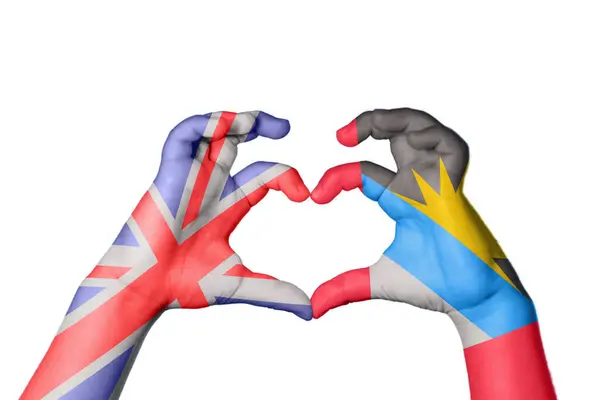 Reino Unido Antígua Barbuda Coração Gesto Mão Fazendo Coração Clipping — Fotografia de Stock