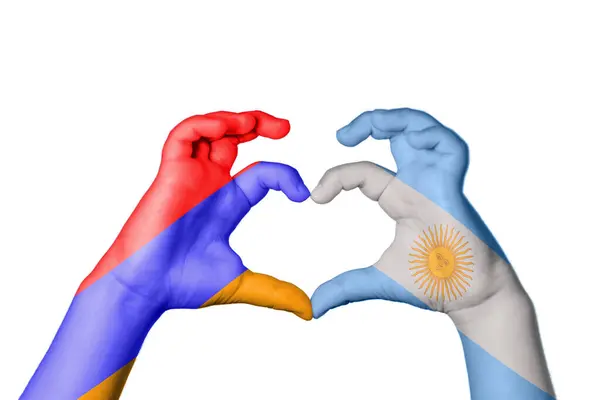 亚美尼亚阿根廷心 手的姿势 收割之路 — 图库照片