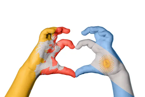 아르헨티나 심장을 만드는 제스처 클리핑 — 스톡 사진