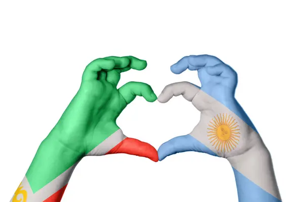 Чечня Аргентина Сердце Жест Руки Делает Сердце Клиппинг Путь — стоковое фото