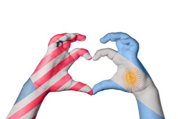 Liberia Argentina Heart Жест Сердца Clipping Path — стоковое фото