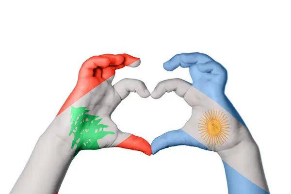 Lübnan Arjantin Kalbi Hareketi Kalp Yapma Kırpma Yolu — Stok fotoğraf