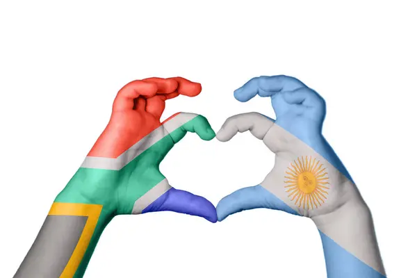 Südafrika Argentinien Herz Handbewegung Die Herz Macht Clipping Path — Stockfoto
