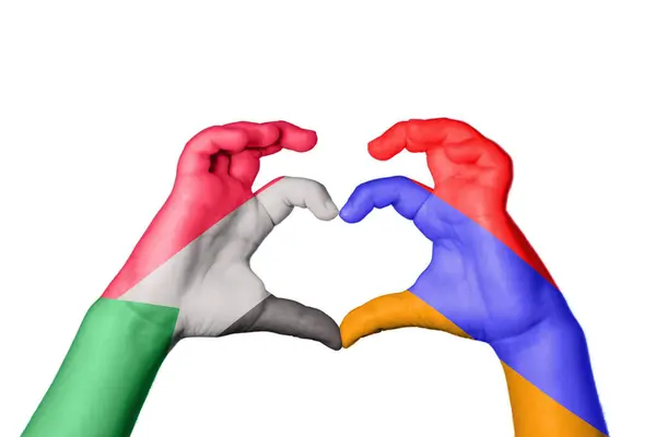 Sudan Armenia Serce Ręczny Gest Serca Ścieżka Klipu — Zdjęcie stockowe