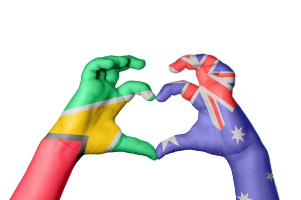 Guyana Australien Herz Handbewegung Die Herz Macht Clipping Path — Stockfoto