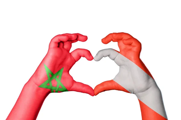 摩洛哥奥地利心 手手势造心 收割之路 — 图库照片