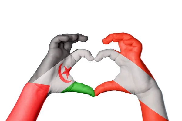 Sahrawi Arabische Demokratische Republik Österreich Herz Handbewegung Die Herz Macht — Stockfoto