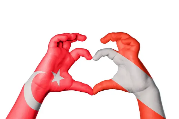 Турция Австрия Сердце Жест Сердца Перерезание Пути — стоковое фото