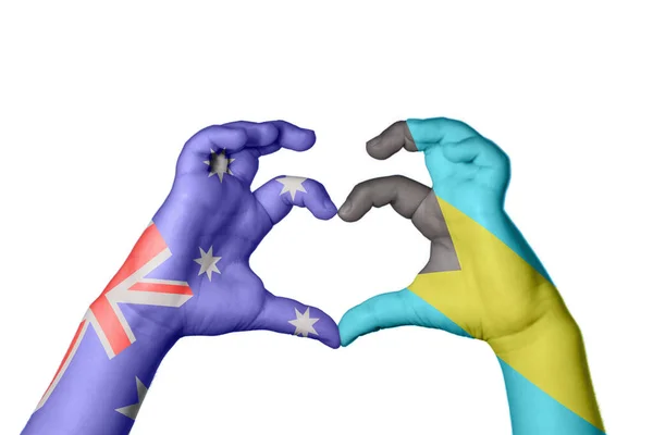 澳大利亚巴哈马心 手举着手制造心 收割之路 — 图库照片