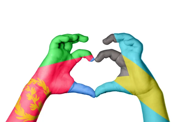 Eritre Bahama Kalbi Hareketi Kalp Yapma Kırpma Yolu — Stok fotoğraf