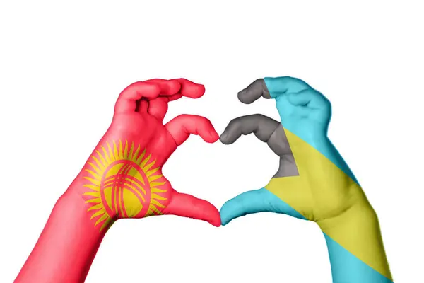 Kirgisistan Bahamas Herz Handbewegung Die Herz Macht Clipping Path — Stockfoto