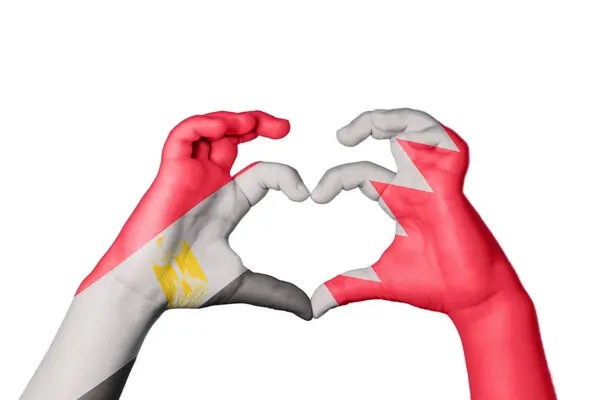 Egypt Bahrain Heart Hand Gesture Making Heart Clipping Path — Stock Photo, Image