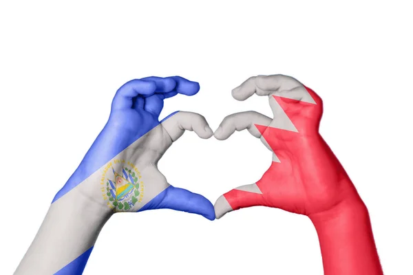 Salvador Bahrain Heart Hand Gesture Making Heart Clipping Path — Stock Photo, Image