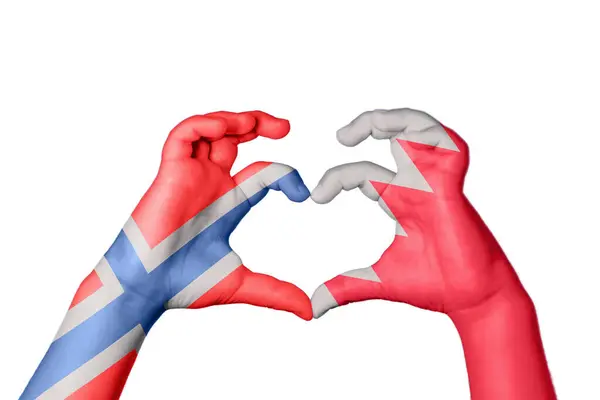 노르웨이 바레인 심장을 만드는 제스처 클리핑 — 스톡 사진