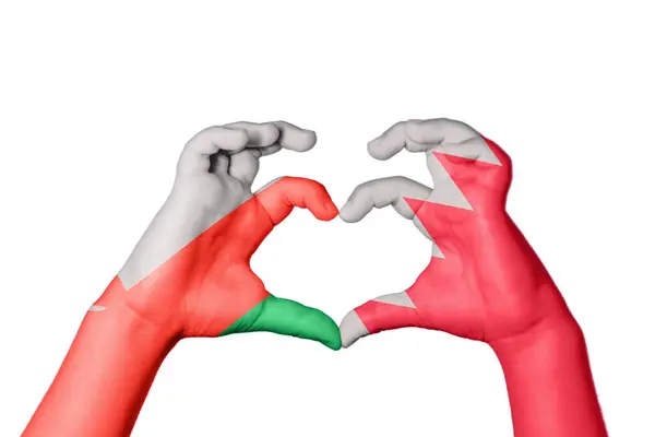 Oman Bahrain Herz Handbewegung Die Herz Macht Clipping Path — Stockfoto