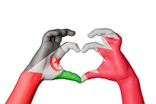 Sahrawi Arabische Demokratische Republik Bahrain Herz Handgeste Die Herz Macht — Stockfoto