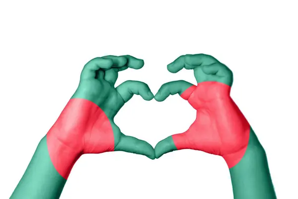 Bangladesh Bangladesh Coração Gesto Mão Fazendo Coração Caminho Recorte — Fotografia de Stock