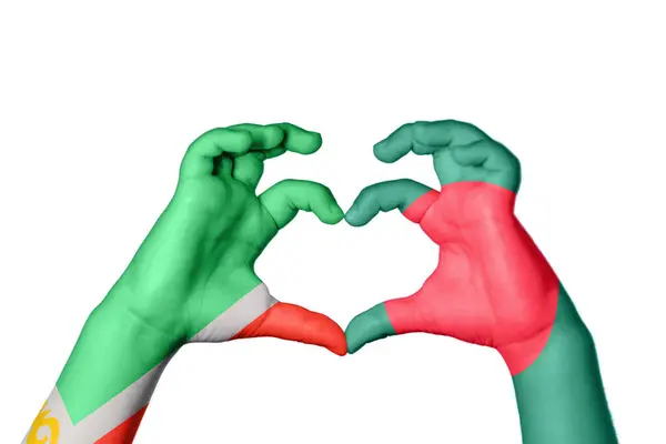 Чечня Бангладеш Сердце Жест Руки Делает Сердце Обрезание Пути — стоковое фото