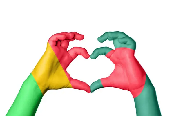 Mali Bangladesh Heart Hand Gesture Making Heart Clipping Path — Stock Photo, Image