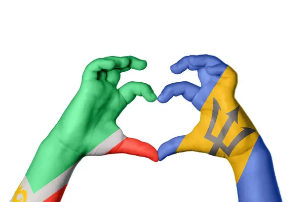 Tschetschenien Barbados Herz Handbewegung Die Herz Macht Clipping Path — Stockfoto