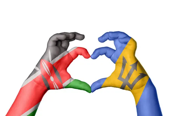 Kenia Barbados Herz Hand Macht Herz Clipping Path — Stockfoto