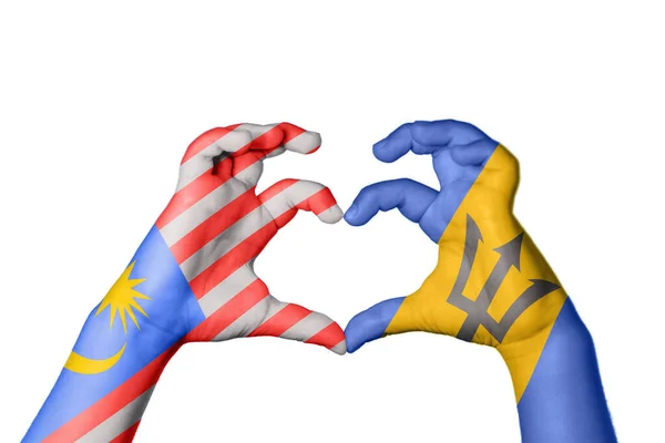 Малайзия Барбадос Сердце Жест Руки Делает Сердце Клиппинг Путь — стоковое фото