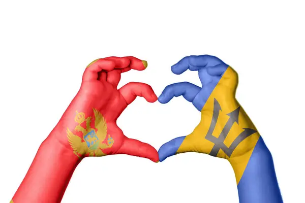 Montenegro Barbados Coração Mão Gesto Fazendo Coração Clipping Path — Fotografia de Stock
