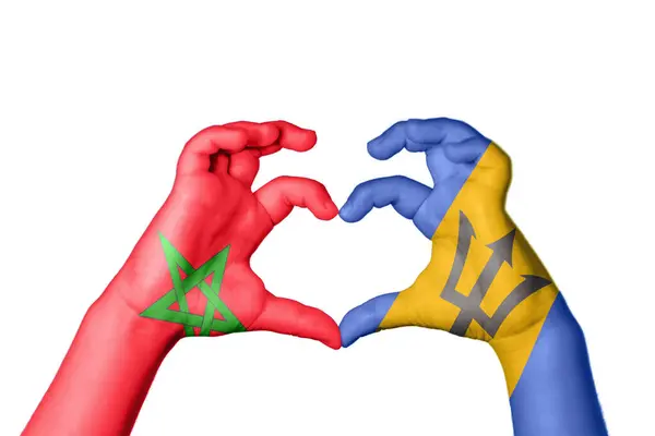 Marokkó Barbados Szív Kézmozdulatkészítés Szív Vágási Útvonal — Stock Fotó