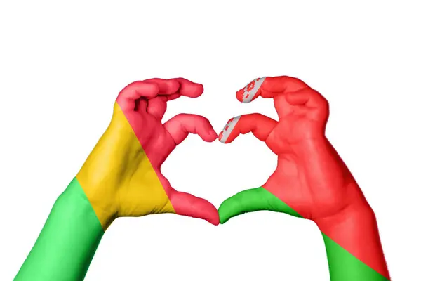 Mali Fehéroroszország Szív Kézmozdulat Készítés Szív Vágás — Stock Fotó