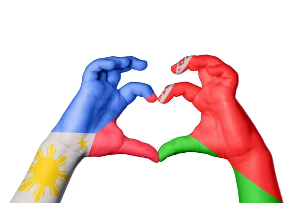 Filipinler Belarus Kalbi Hareketi Kalp Yapma Kırpma Yolu — Stok fotoğraf