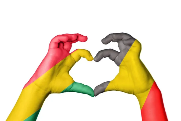 Bolivia Belgium Heart Hand Gesture Making Heart Clipping Path — Stock Photo, Image
