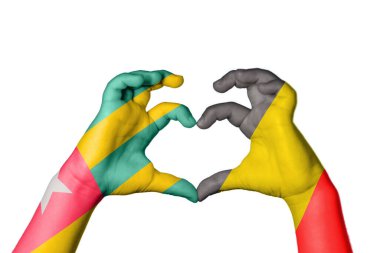 Togo Belçika Kalbi, el hareketi kalp yapma, kırpma yolu.