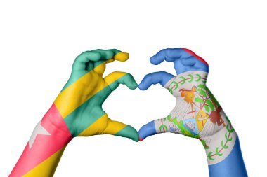 Togo Belize Heart, el hareketi kalp yapma, kırpma yolu.