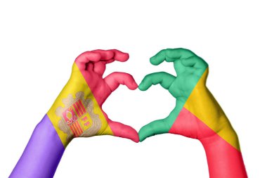 Andorra Benin Heart, el hareketi kalp yapma, kırpma yolu.