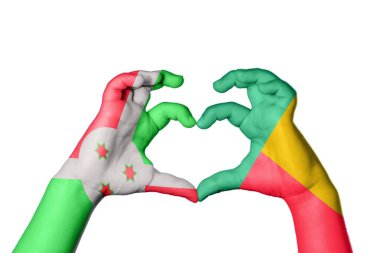 Burundi Benin Heart, el hareketi kalp yapma, kırpma yolu.