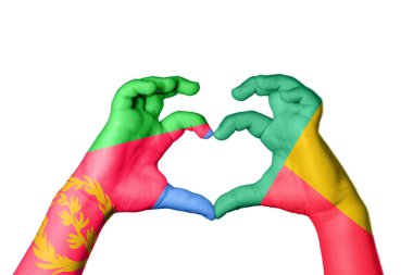 Eritrea Benin Heart, el hareketi kalp yapma, kırpma yolu.